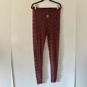 FP Burgundy Lace Tights